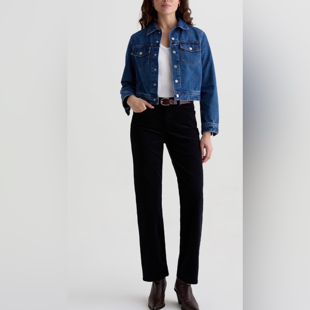 AG Adriano Goldschmied The Premiere Skinny Straight Black Corduroy Women Jeans